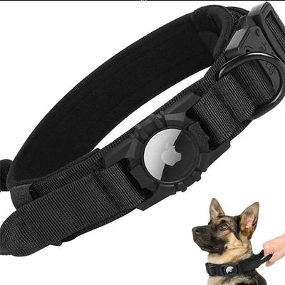 Colar de treinamento de cão de nylon para correr caminhar caminhar Airtag rastreador de proteção agora