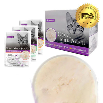 VITAMÍNAS MINERÁLIS Característica de saúde de alta qualidade Leite de cabra Saco de leite de gato Tratamento de animais de estimação Alimento úmido 85g