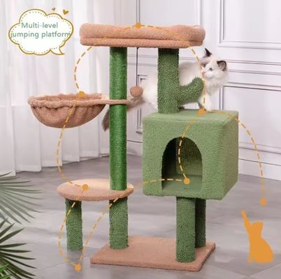 Gato raspando casa brinquedo pequeno gato verde árvore cacto gatinho raspador para gatos de interior