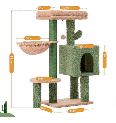 Gato raspando casa brinquedo pequeno gato verde árvore cacto gatinho raspador para gatos de interior