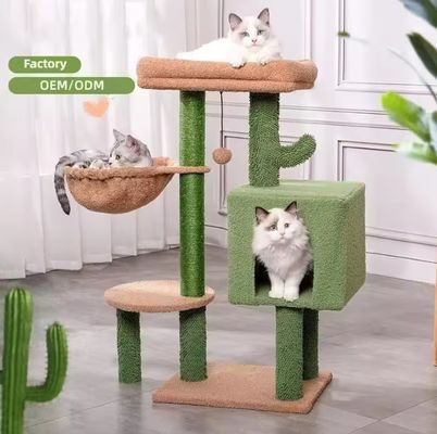 Gato raspando casa brinquedo pequeno gato verde árvore cacto gatinho raspador para gatos de interior