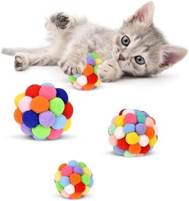 4cm Cute Plush Balls Falsa Feather Bell Cat Chew Toy com material ABS/PC sustentável