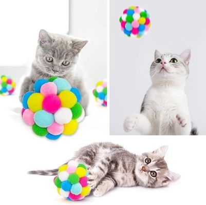 4cm Cute Plush Balls Falsa Feather Bell Cat Chew Toy com material ABS/PC sustentável