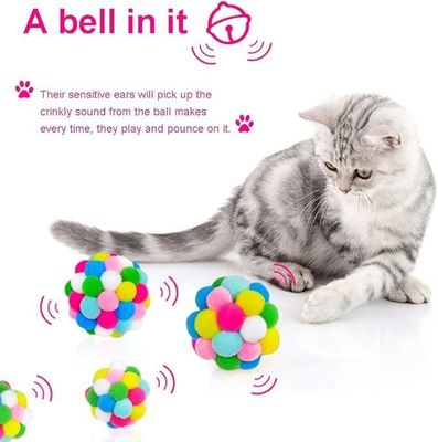 4cm Cute Plush Balls Falsa Feather Bell Cat Chew Toy com material ABS/PC sustentável