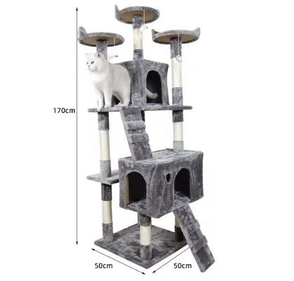 Fun Play Multi Level Luxury Cat Tree Mobiliário com raspagem Post Condo Plataformas
