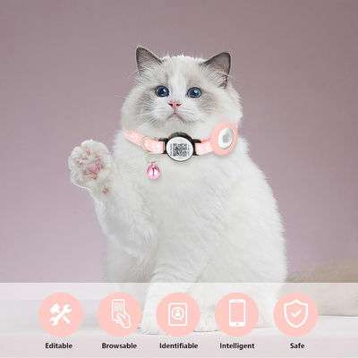 Logotipo personalizado Colar de treinador de animais aceitável com código QR Material poliéster macio