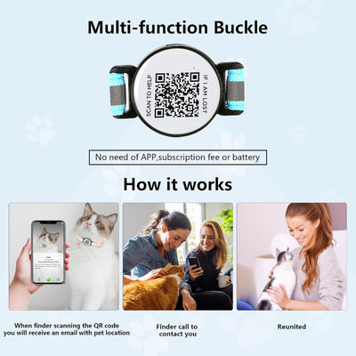 Logotipo personalizado Colar de treinador de animais aceitável com código QR Material poliéster macio