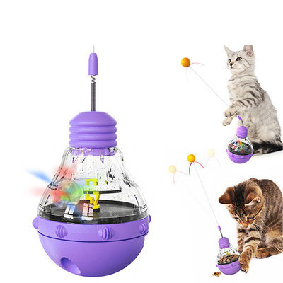Multifuntcional de brinquedo de gato varinha giratória bola de luz e alimentador lento para gatos de interior
