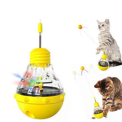 Multifuntcional de brinquedo de gato varinha giratória bola de luz e alimentador lento para gatos de interior