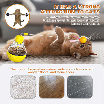 Dispensador de doces de gato brincalhão de gato vazamento de alimentos lâmpada rotativa flash tumbler