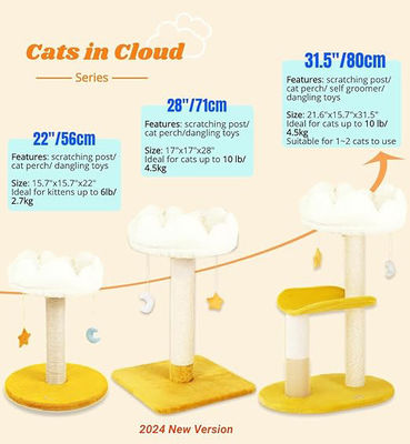Torre de gato de nuvem branca para gatos e animais pequenos