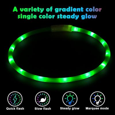 Serviço de personalização fornecido Collar de cão de silicone LED USB à prova d'água recarregável
