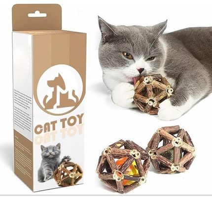 Bastões de vinho de prata naturais sustentáveis brinquedo interativo para mastigar gatos para diversão e limpeza de dentes