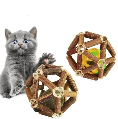 Bastões de vinho de prata naturais sustentáveis brinquedo interativo para mastigar gatos para diversão e limpeza de dentes