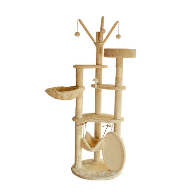 Avançado Madeira Modern Cat Sisal Scratcher Multi Nível Cat Quadro de Escalada e Hamaca