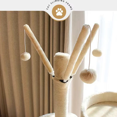 Avançado Madeira Modern Cat Sisal Scratcher Multi Nível Cat Quadro de Escalada e Hamaca