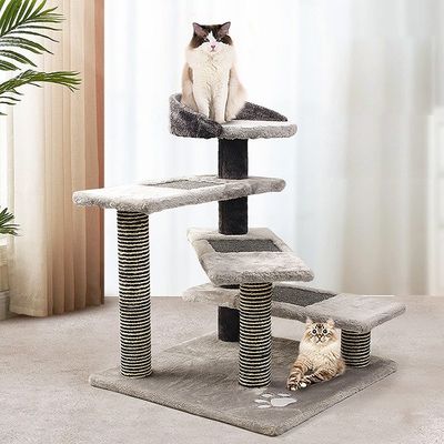 Condomínio de gatos de 5 andares com postes de raspagem de Sisal