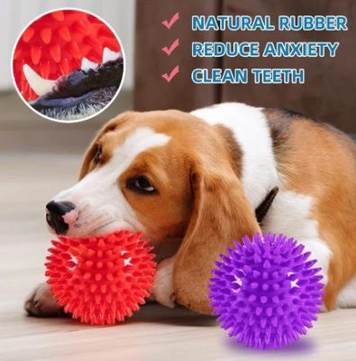 Logotipo personalizado aceitável Best seller TPR Squeaky Spike Ball Dog Toy para cães e animais de estimação
