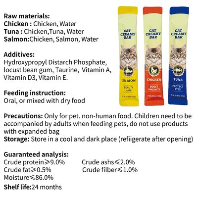 Carne fresca lanche de gato de três sabores Pacote de hidratação de atum de gato para proteção da saúde