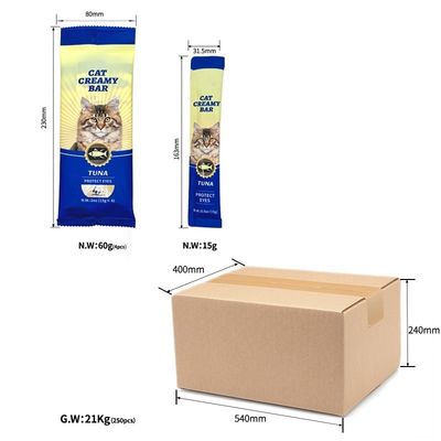 Carne fresca lanche de gato de três sabores Pacote de hidratação de atum de gato para proteção da saúde