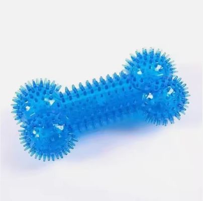 Animais de estimação TPR Cão com osso picado Voz resistente Molar Dente de limpeza brinquedos interativos para animais de estimação