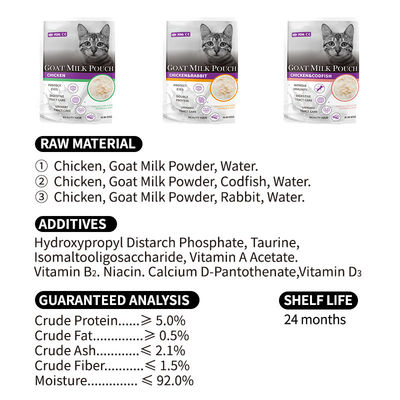 Cat Snacks Frango Coelho Bacalhau Cão Doces Leite de Cabra em Pó Saco Gato Alimento Molhado