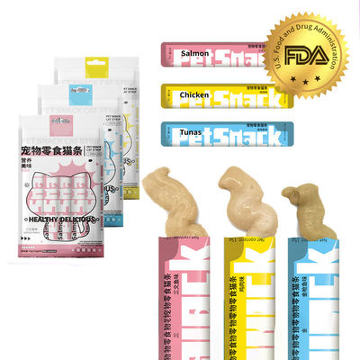 Principais ingredientes: atum 15 g/pcs Bastões de lanche para gatos para suplementos de nutrientes e cálcio