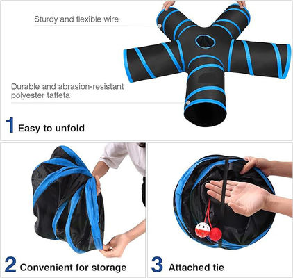 Estilo Popular Foldable Soft Cat Circle Tunnel Toy Square Desmontável Felt Cat Scratcher Tunnel