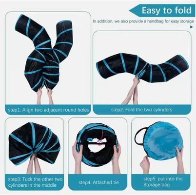 Serviço de personalização fornecido 4 Way Cat Tunnel Bed Pop-up Collapsible Pet Tube Toy