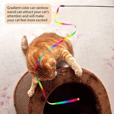 2024 Cat Teaser Stick Toy Plastic Cat Interactive Toy com vantagem de longo tempo