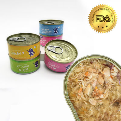 Proteína de Marca Privada Personalizada Alimento de Gato em lata húmido para saúde e sabores múltiplos