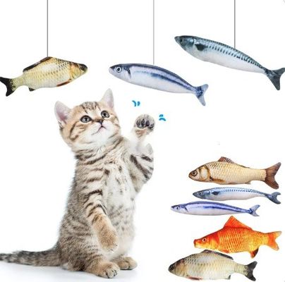 Brinquedo Interativo de Gato Engraçado Peixe Realista Flopping Catnip Brinquedos de Gato para Pequenos Animais