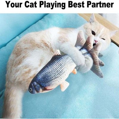 Brinquedo Interativo de Gato Engraçado Peixe Realista Flopping Catnip Brinquedos de Gato para Pequenos Animais