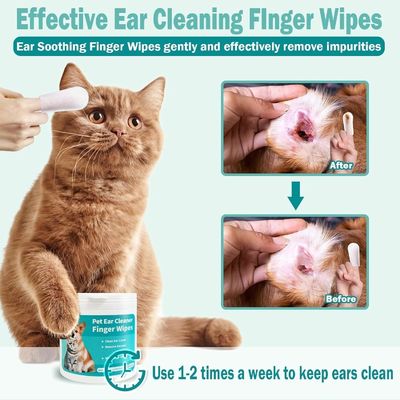 Cuidados com animais de estimação Cuidados com gatos Cães Limpeza de orelhas Limpeza de dedos para gatos Cães Extra Grande e Branco