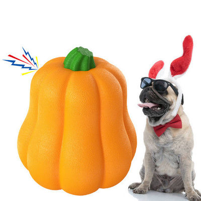 Bola de brinquedo de cachorro de abóbora grande Bola de mastigar TPR durável para treino e limpeza de dentes