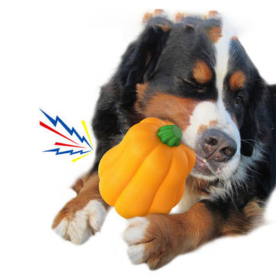 Bola de brinquedo de cachorro de abóbora grande Bola de mastigar TPR durável para treino e limpeza de dentes