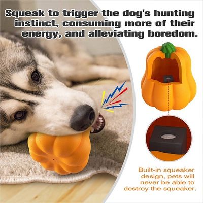 Bola de brinquedo de cachorro de abóbora grande Bola de mastigar TPR durável para treino e limpeza de dentes
