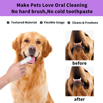 Limpeza oral de animais de estimação conveniente e eficaz com toalhas úmidas de manga de dedo com fragrância natural