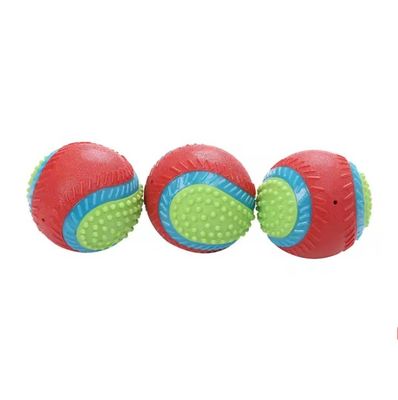 Medium Dog Bouncy Fetch Play Ball Sustentável Squeaky Toy com borracha de látex macio
