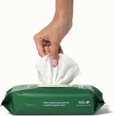 OEM personalizado limpeza de animais de estimação toalhas úmidas de marca privada para 100% de preparação biodegradável