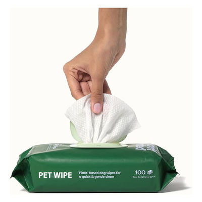 Toalhas de limpeza para animais de estimação com fórmula natural à base de plantas biodegradáveis e amigáveis aos olhos