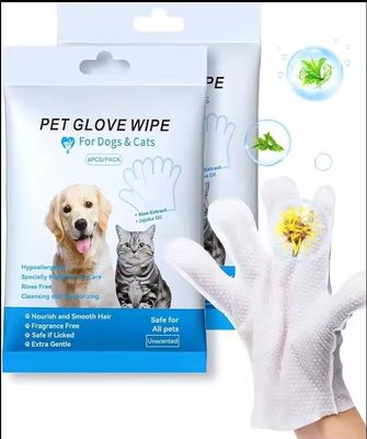 Pacotes azuis não tecidos Limpeza de uso único Luvas de limpeza para animais de estimação Brinquedos úmidos para cães gatos
