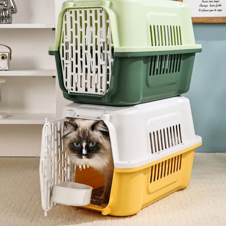 Saco de viagem multifuncional de transporte de animais de estimação portátil com porta de plástico