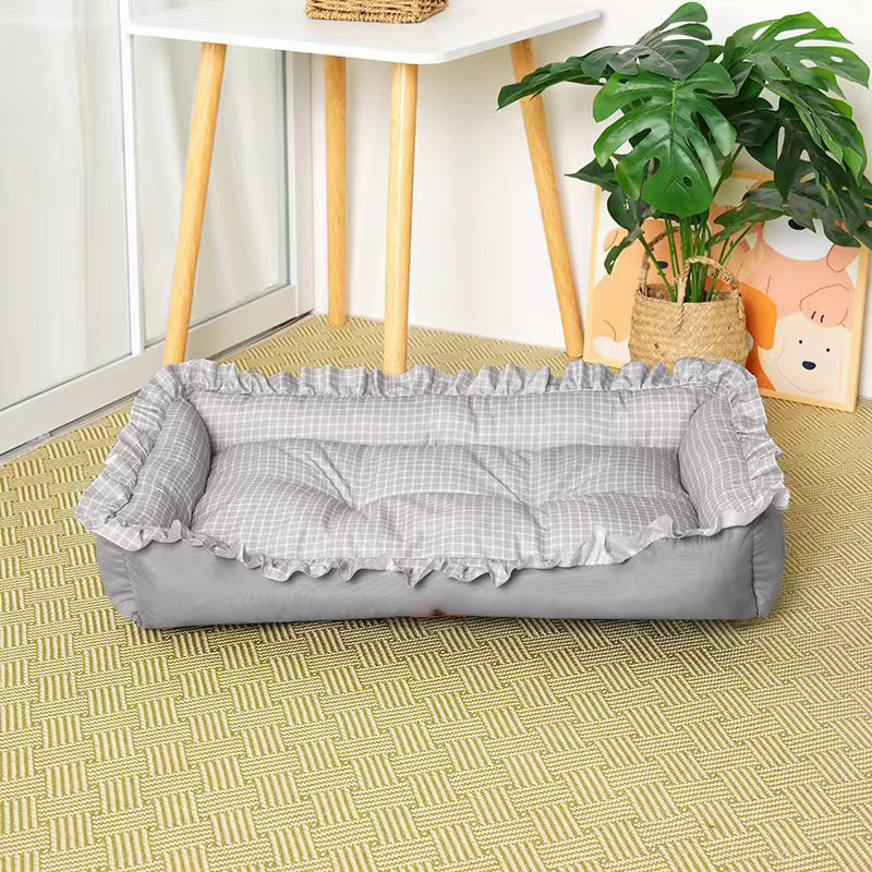Cama de cama para animais de estimação em veludo de pêssego simples para cães e gatos