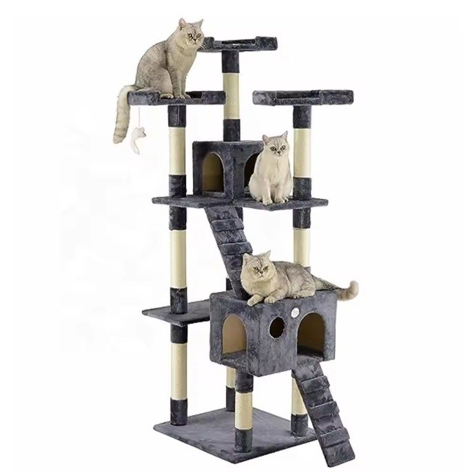 ODM Designs Luxury Madeira Natural Mobiliário para animais de estimação Grande Árvore de Gato de Escalada Para Gatos Grandes de Madeira Duas cores Sisal Corda