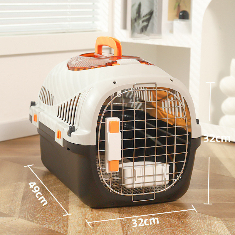 Saco de viagem de animais de estimação de papelão de plástico para gatos, caixa de transporte aéreo de superfície dura para cães e gatos pequenos