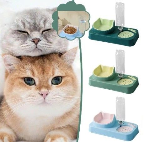 Cão de estimação gato beber garrafa de água sem tempo de configuração para os pratos de gato e dispensador de água