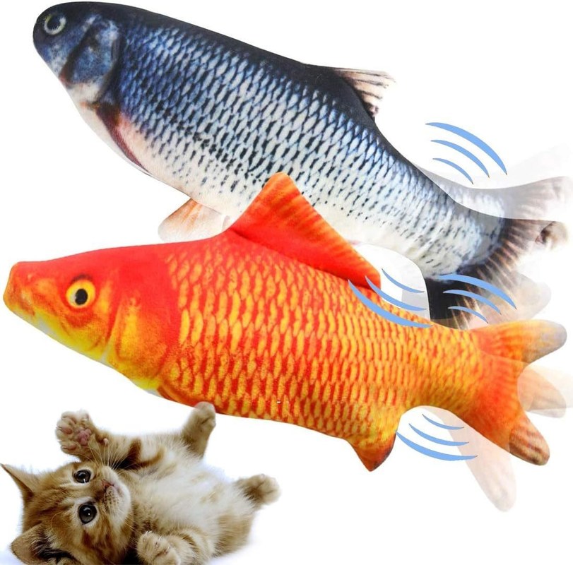 Brinquedo de gato em forma de peixe de carpa 3D criativo movido a energia seguro e popular para presentes de animais de estimação