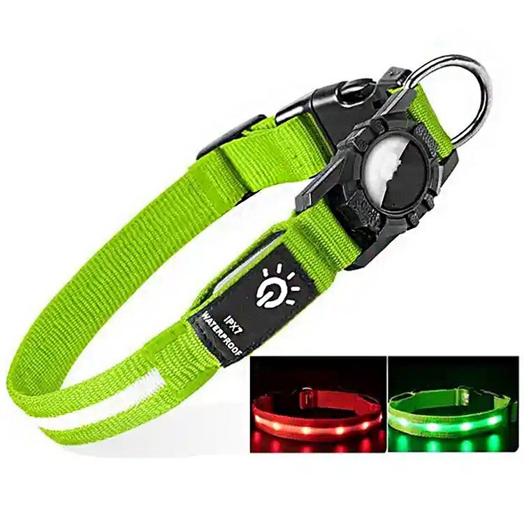Luz à prova d'água LED AirTag Cão Colarinho de animais de estimação Luzes noturnas para cães e caminhadas noturnas