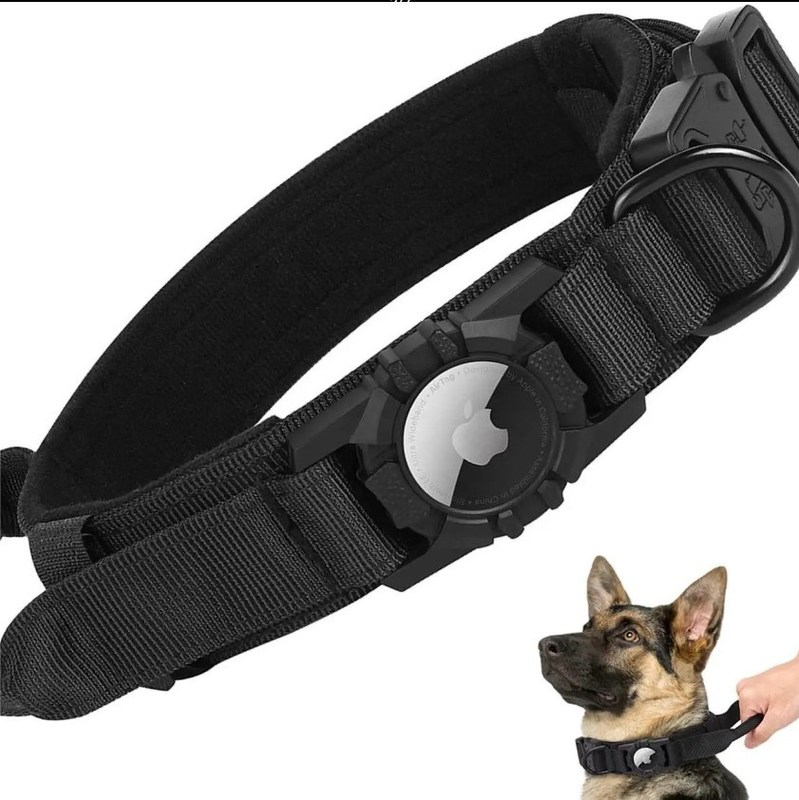 Colar de treinamento de cão de nylon para correr caminhar caminhar Airtag rastreador de proteção agora